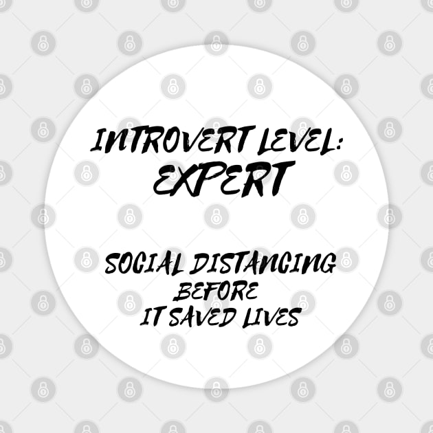 Introvert Level Expert - Social Distancing Before It Saved Lives Magnet by KoreDemeter14